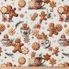 Printed Cotton COOKIES Ecru / Camel